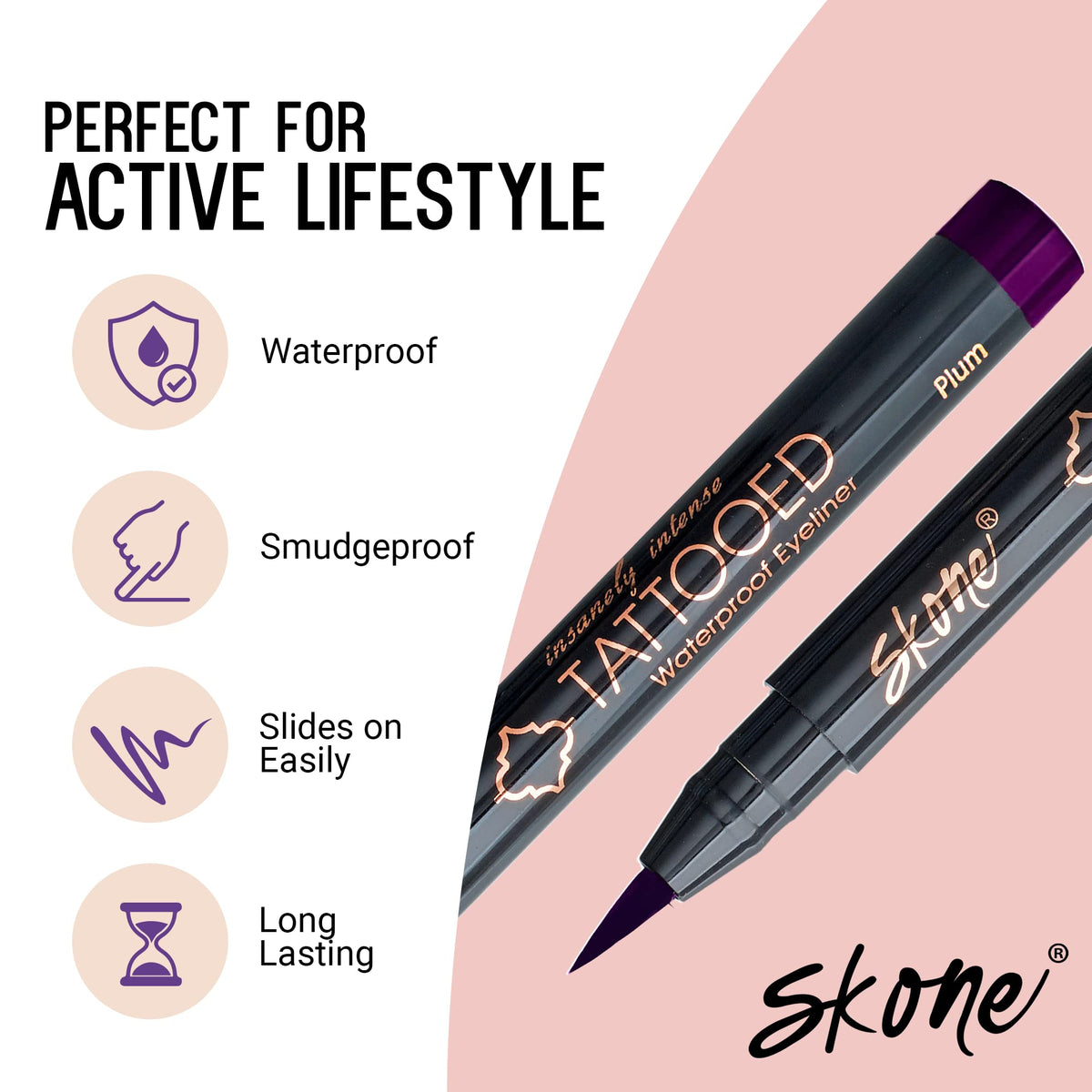 Skone fast-drying liquid eyeliner pen ideal for quick, mess-free looks
