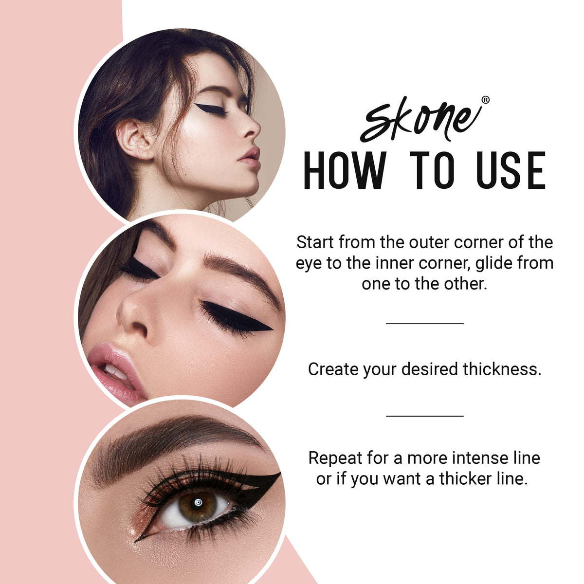 Skone quick-drying formula reduces smudging during busy mornings.