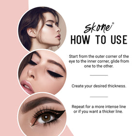 Skone quick-drying formula reduces smudging during busy mornings.