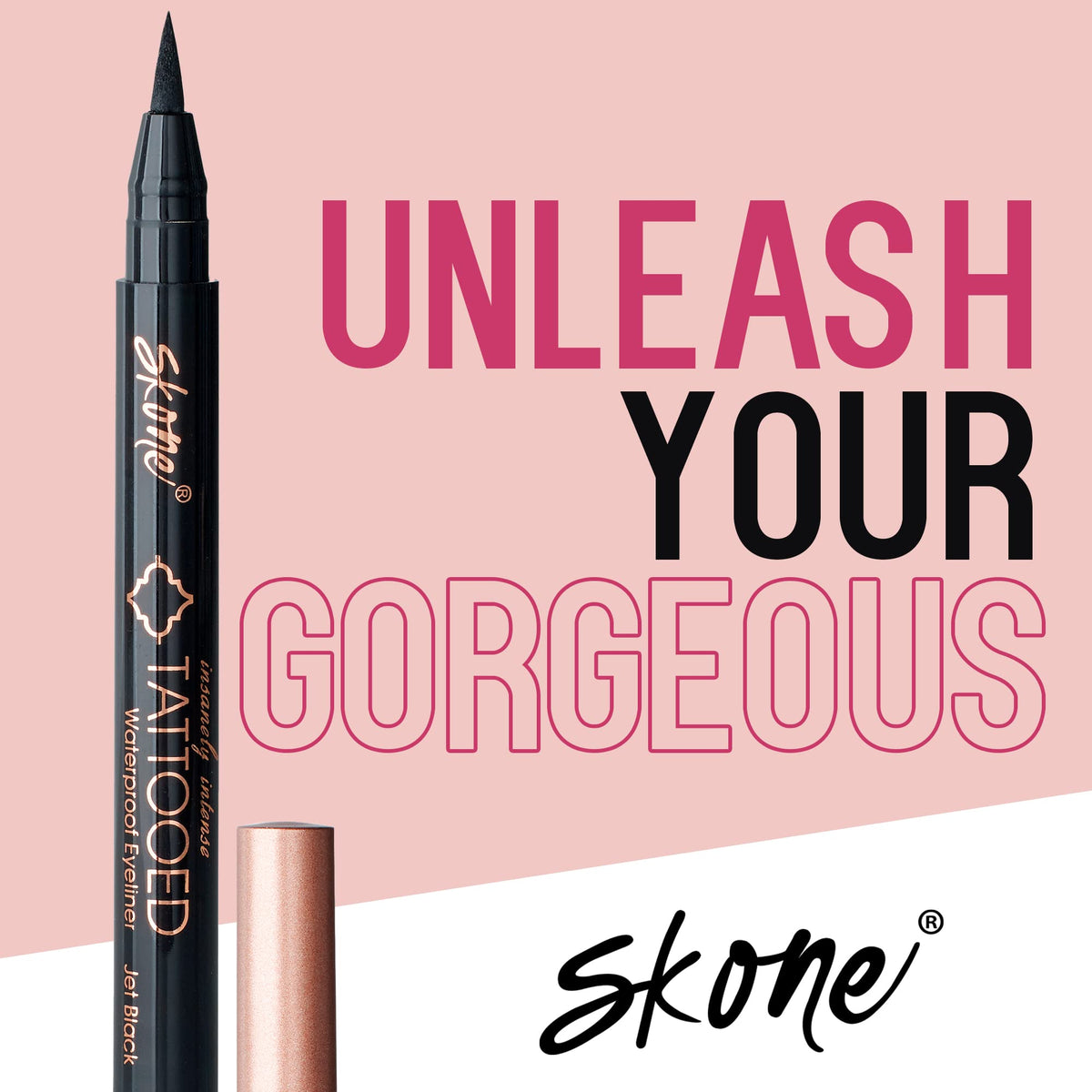 Skone waterproof eyeliner stays put through workouts and pool days.