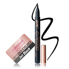 Skone waterproof liquid eyeliner in jet black close-up for bold definition.