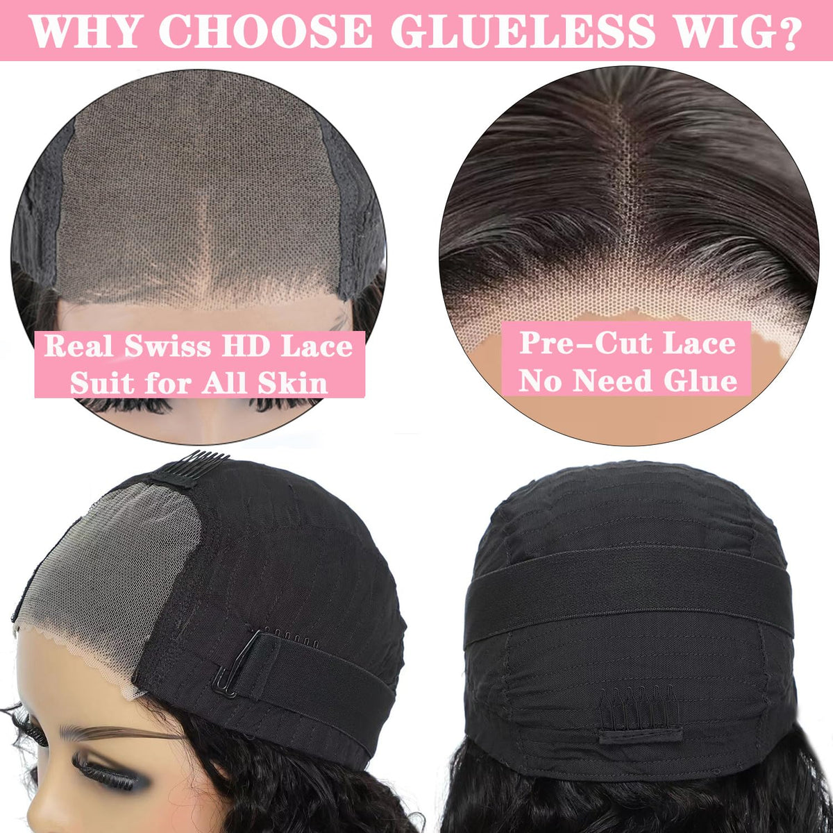 Skouty pre-cut lace edge ensures neater hairline and stronger edge.