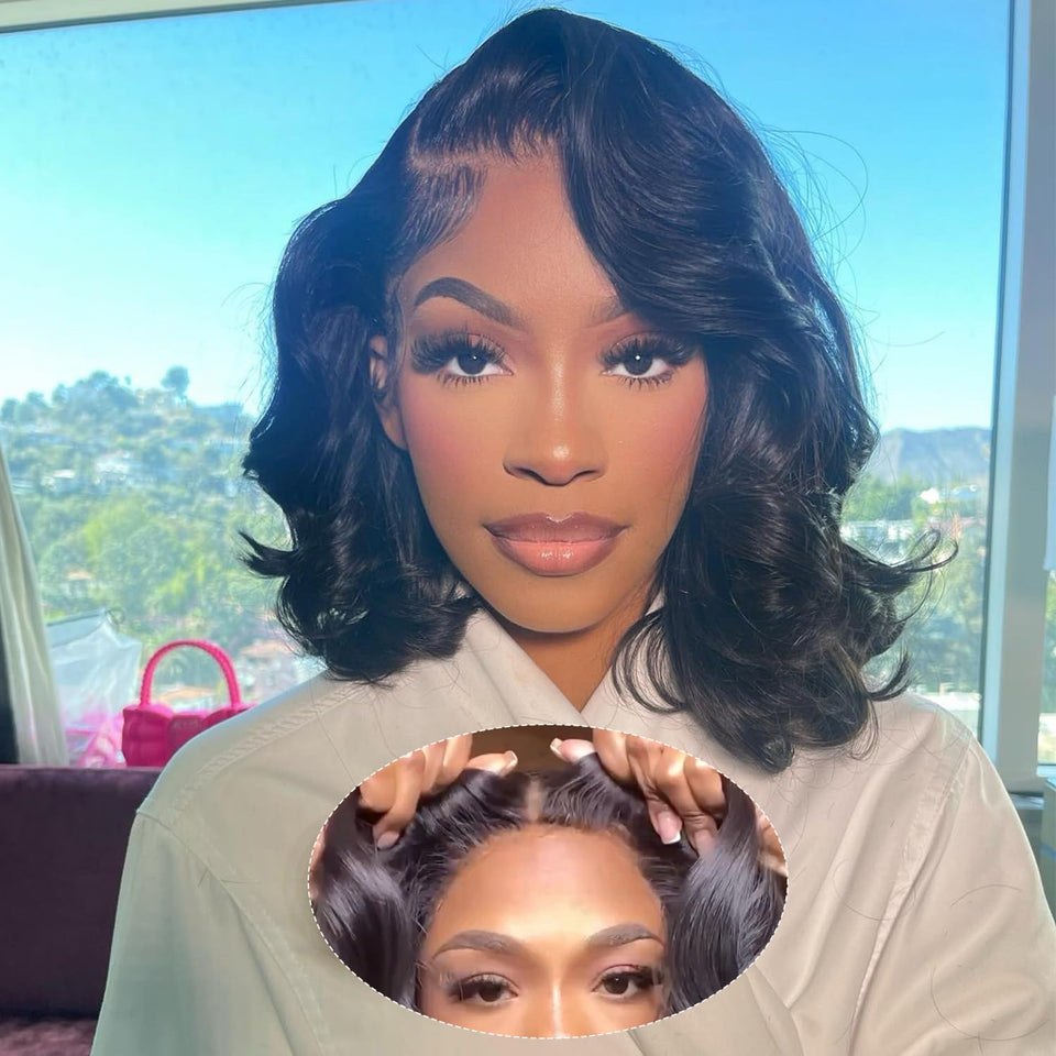 Skouty Wear and Go bob wig 14-inch ready to wear for busy mornings.