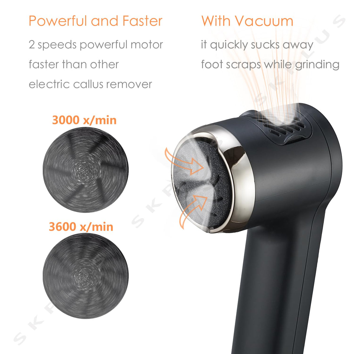SKPLUS integrated vacuum feature close-up for dust-free grinding