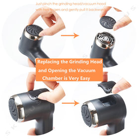 SKPLUS three grinding heads: fine, medium, coarse