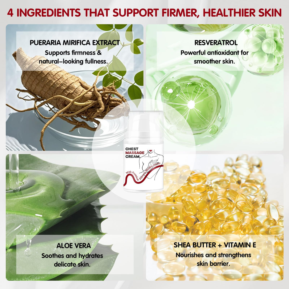 SKSOYT Breast Enhancement Cream on skin highlights smooth, nourished bust texture.