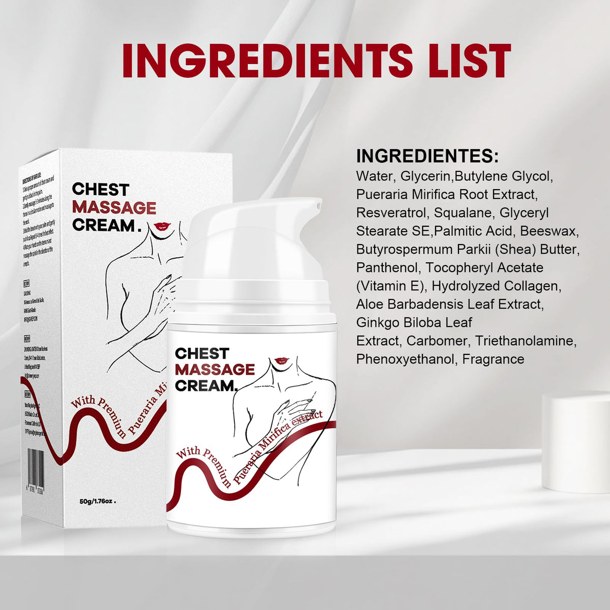 SKSOYT bust-care plant-based hydration close-up shows gentle moisturizing ingredients.