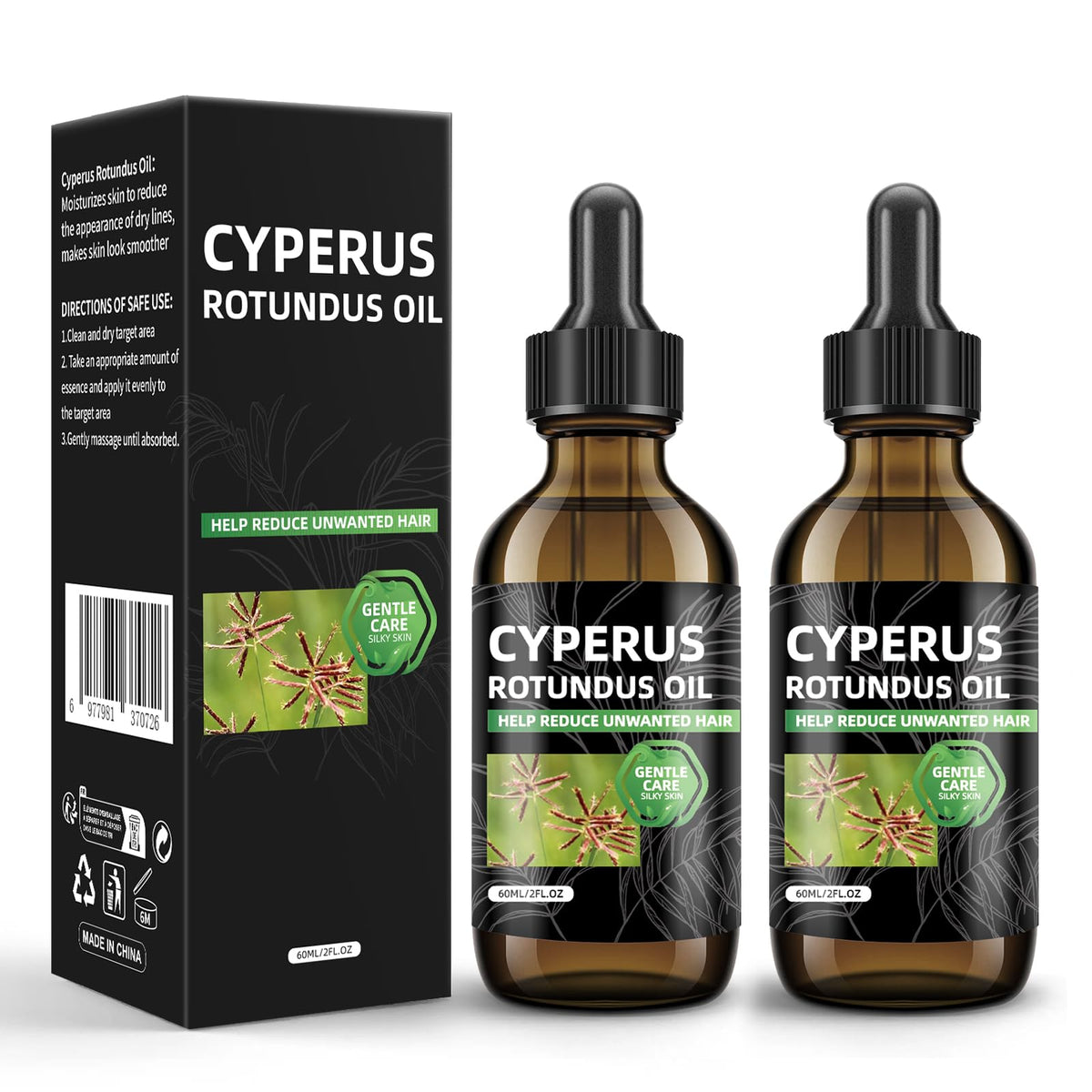 SKSOYT Cyperus Rotundus Oil bottle pour for natural skin hydration and regrowth slowing potential