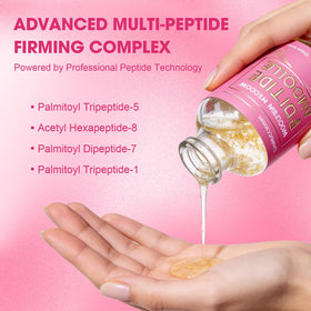 Label detail on SKSOYT Deep Collagen Serum highlighting the peptide blend.