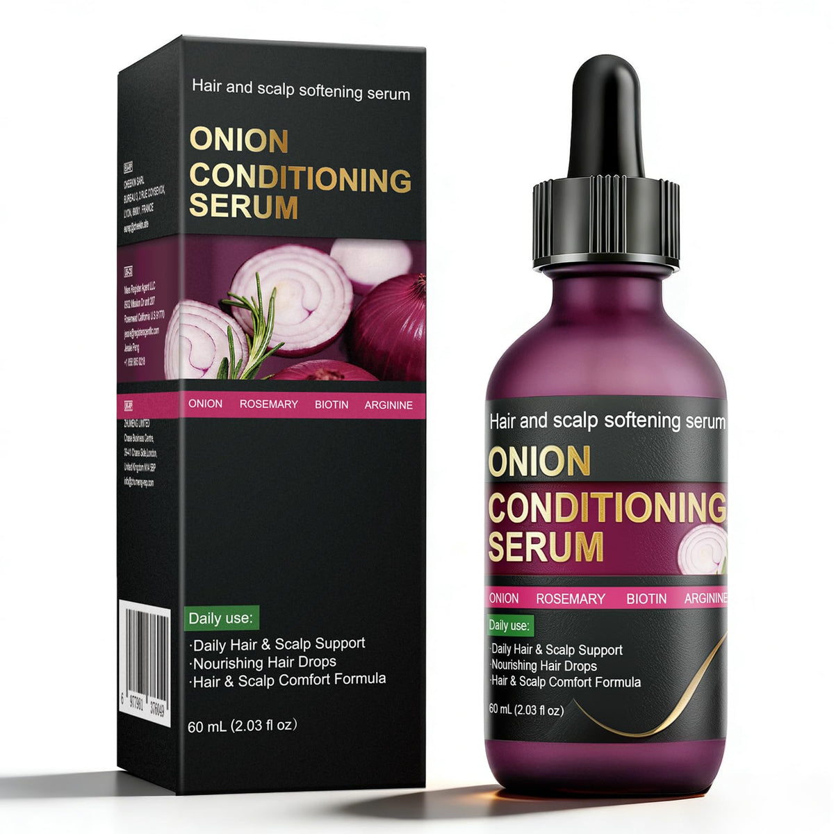 SKSOYT Onion Hair Growth Serum bottle with pump for easy daily scalp application.