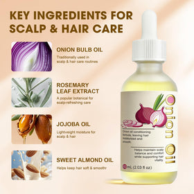 SKSOYT Onion Oil scalp massage illustrating a relaxing routine for refreshed scalp.