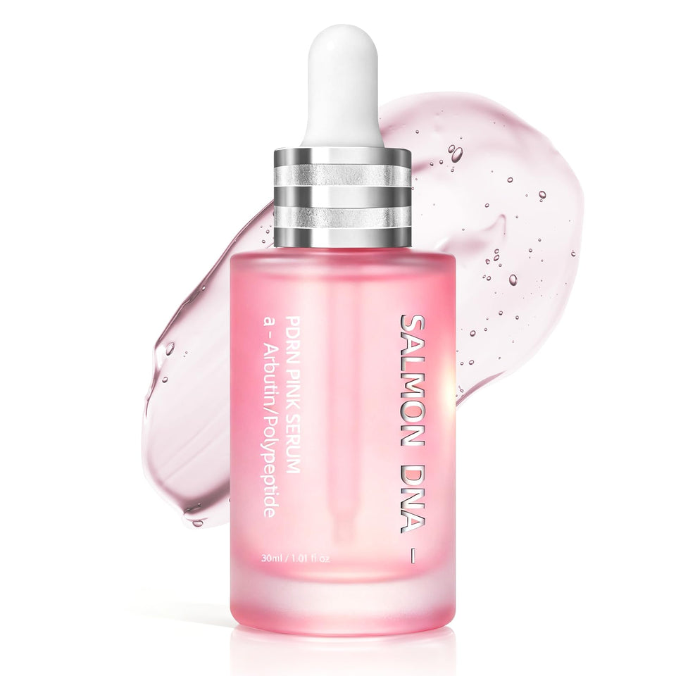 SKSOYT Pink Peptide 12 PDRN serum bottle for hydrated, radiant skin.