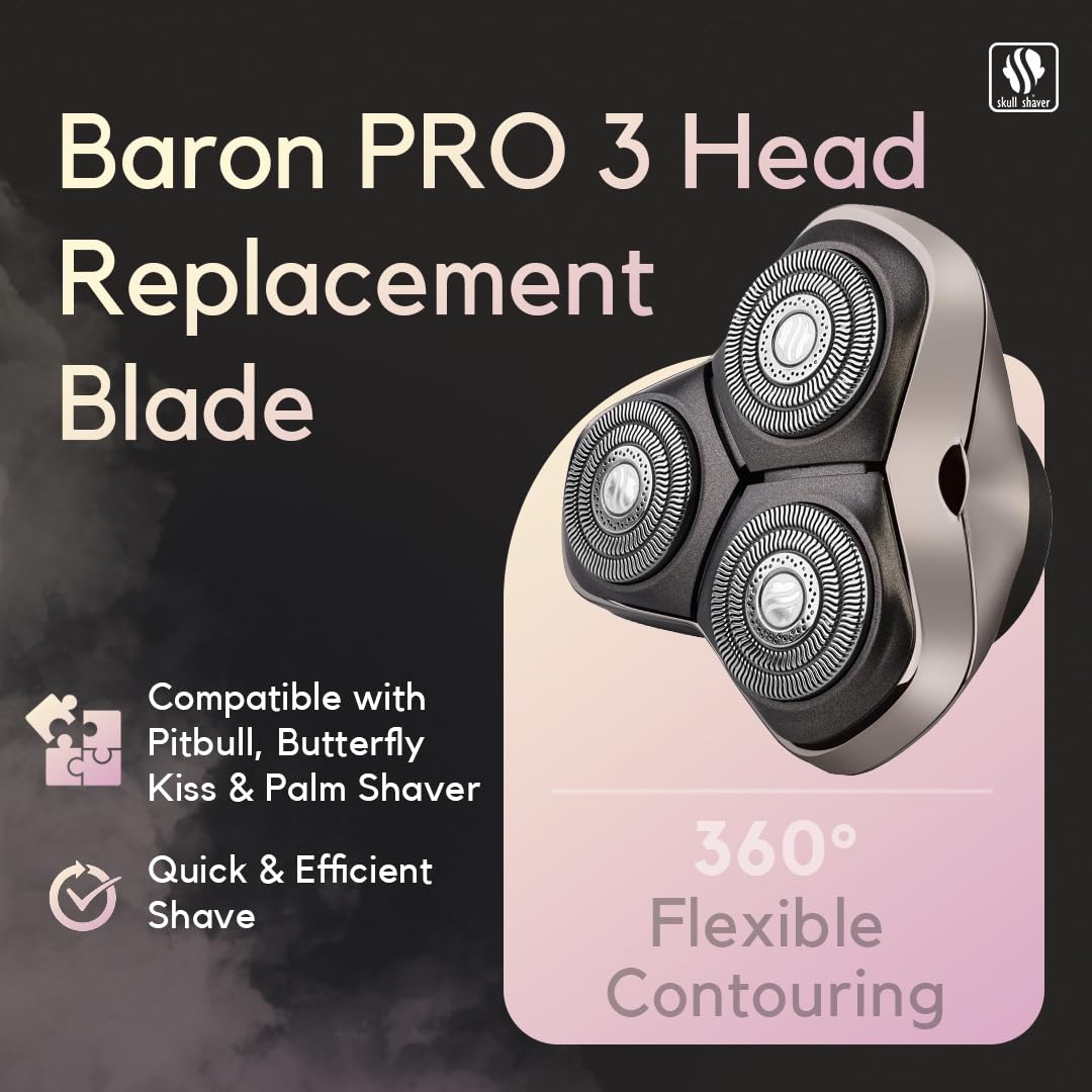 Skull Shaver Baron PRO shows 3-head contouring adapting to curves