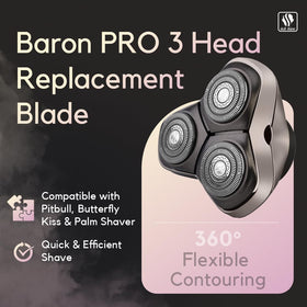 Skull Shaver Baron PRO shows 3-head contouring adapting to curves