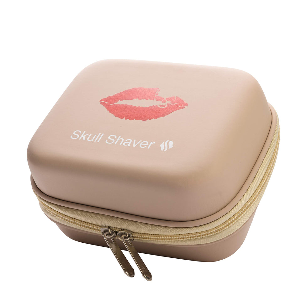 Skull Shaver beige Butterfly Kiss travel case main view showing protective exterior