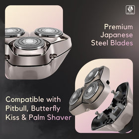 Built-in vacuum captures hair during shaving for mess-free results