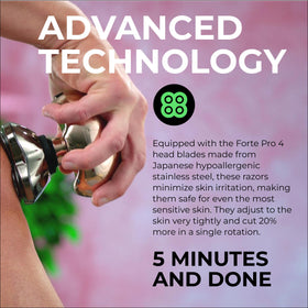 Butterfly Kiss Pro rose gold wet-dry shaver for shower and on-the-go use