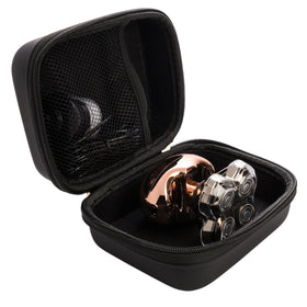 Skull Shaver Butterfly Kiss black case demonstrates a compact, stylish design for travelers on the move.