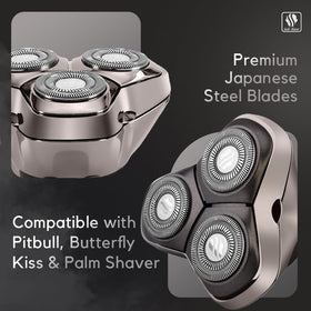 Skull Shaver Forte PRO 3 Head Blade uses hypoallergenic Japanese stainless steel for durability.