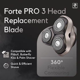Skull Shaver Forte PRO 3 Head Blade includes pressure-sensitive safety to reduce irritation.