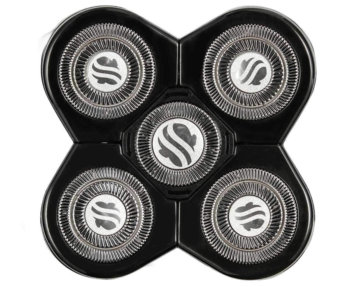 Skull Shaver Forte replacement blade closeup shows precision blades for a smooth head and face shave