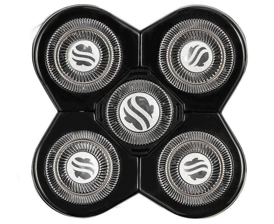 Skull Shaver Forte replacement blade closeup shows precision blades for a smooth head and face shave