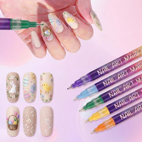 SKUPHI nail art pens stay vibrant for weeks with top coat