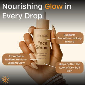 Sky & Sol Ancestral Serum application demonstrates smooth layering for refreshed-looking skin