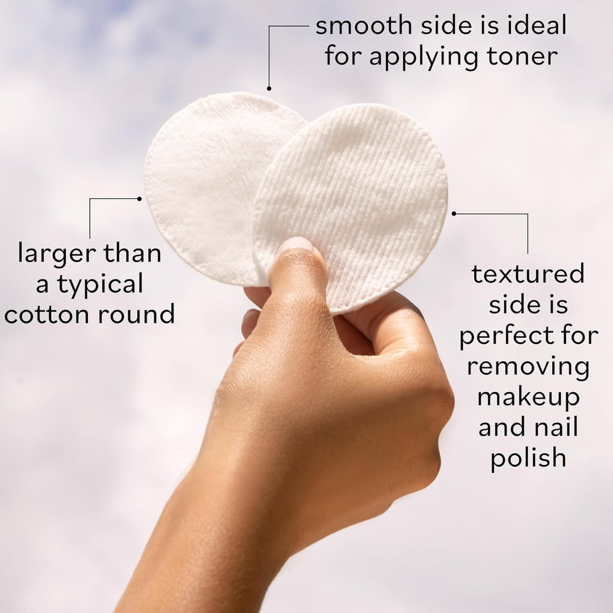 Sky Organics makeup removal with pads shows gentle application.