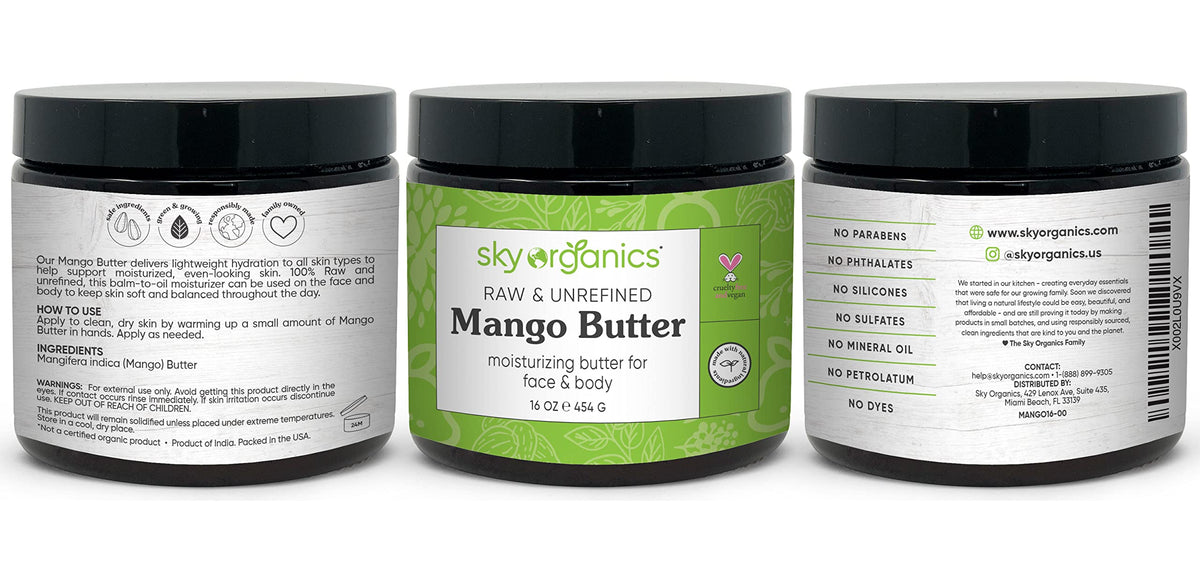 Sky Organics Mango Butter used in daily routine for hydration
