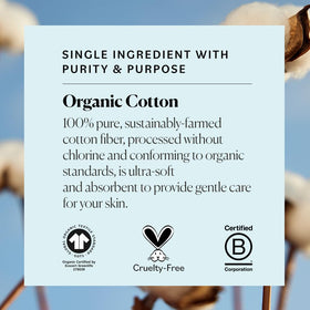 Sky Organics GOTS-certified pads provide soft, hypoallergenic materials for sensitive skin.