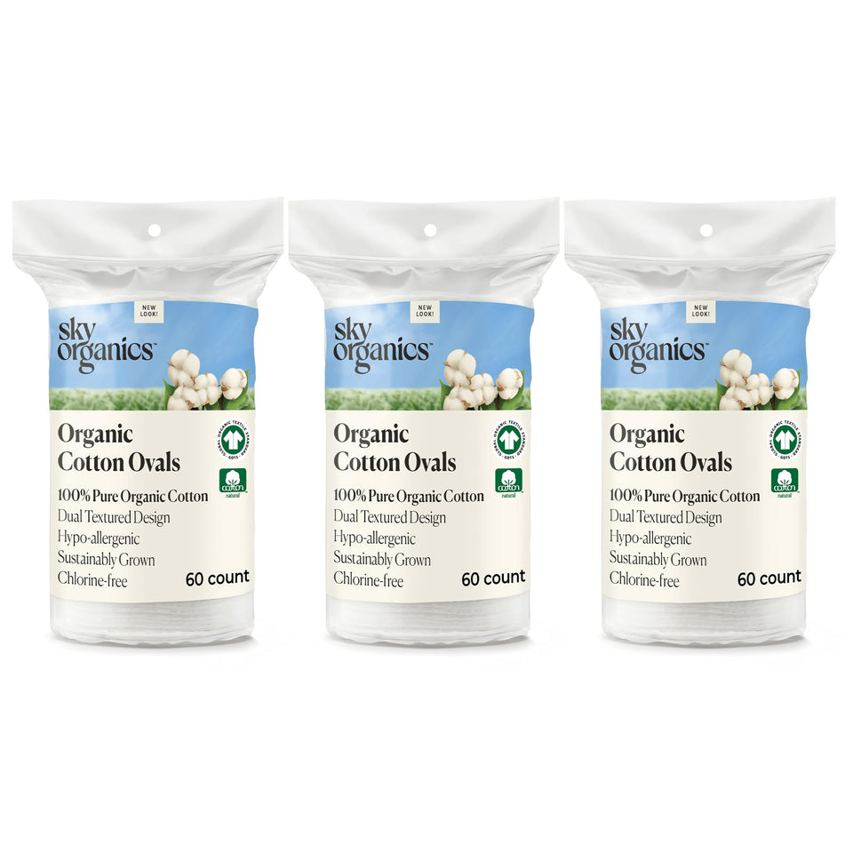 Sky Organics Organic Cotton Large Pads for makeup removal with a soft surface