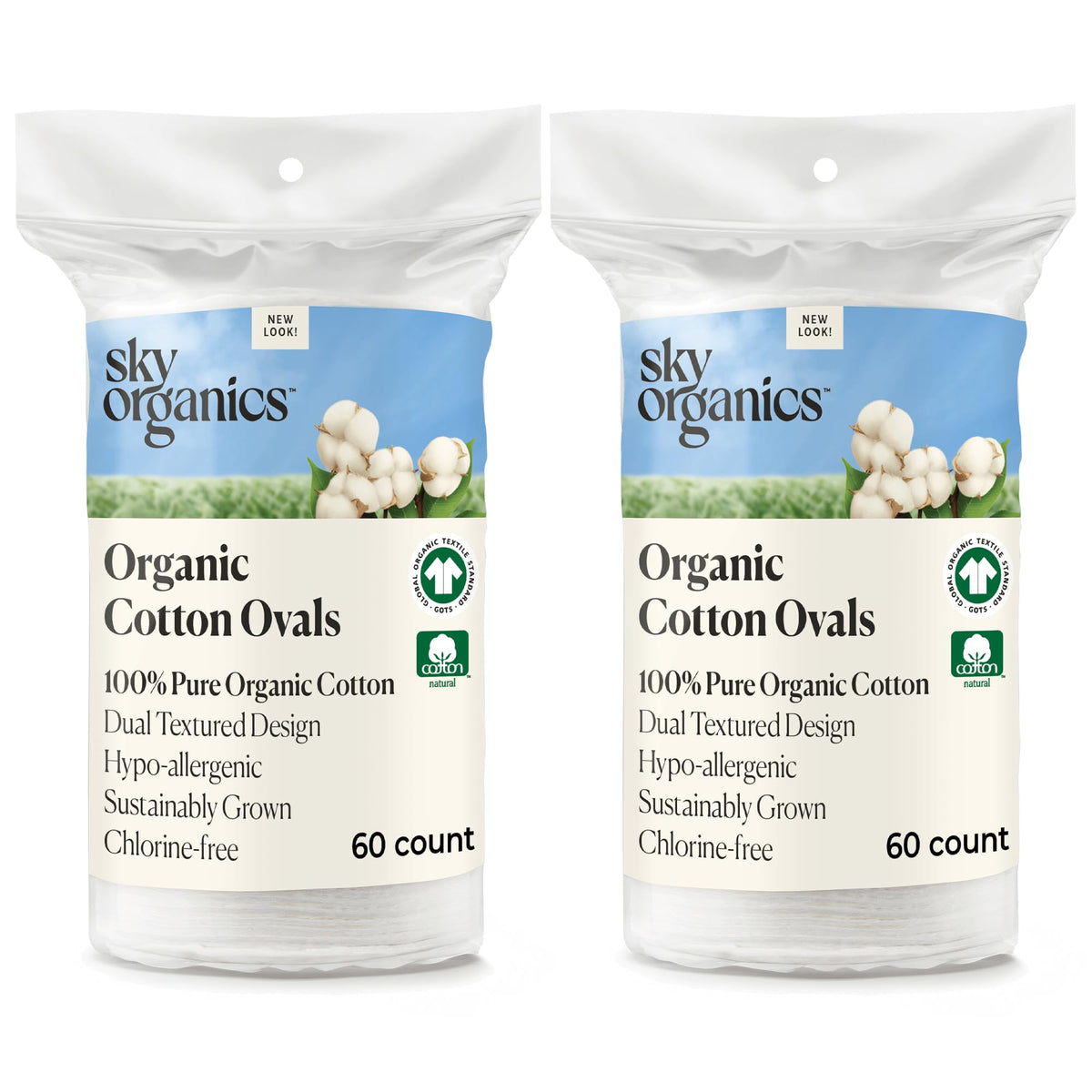 Sky Organics large pads with smooth side for gentle makeup removal.