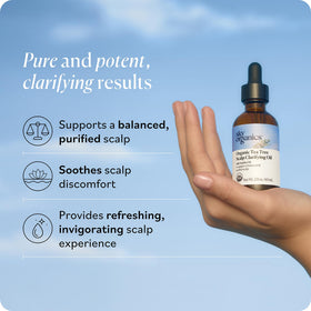 Droplet of Sky Organics jojoba oil delivers lightweight moisture