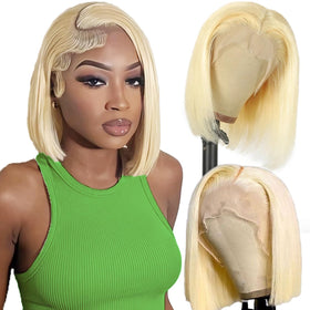 SKYDO 613 Blonde Bob Wig front view with HD lace for natural parting.
