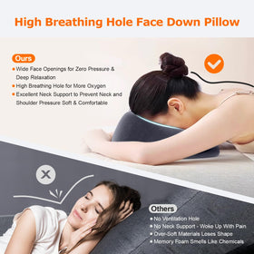 Skyimooo Memory Foam support contours to face and arms for comfort.