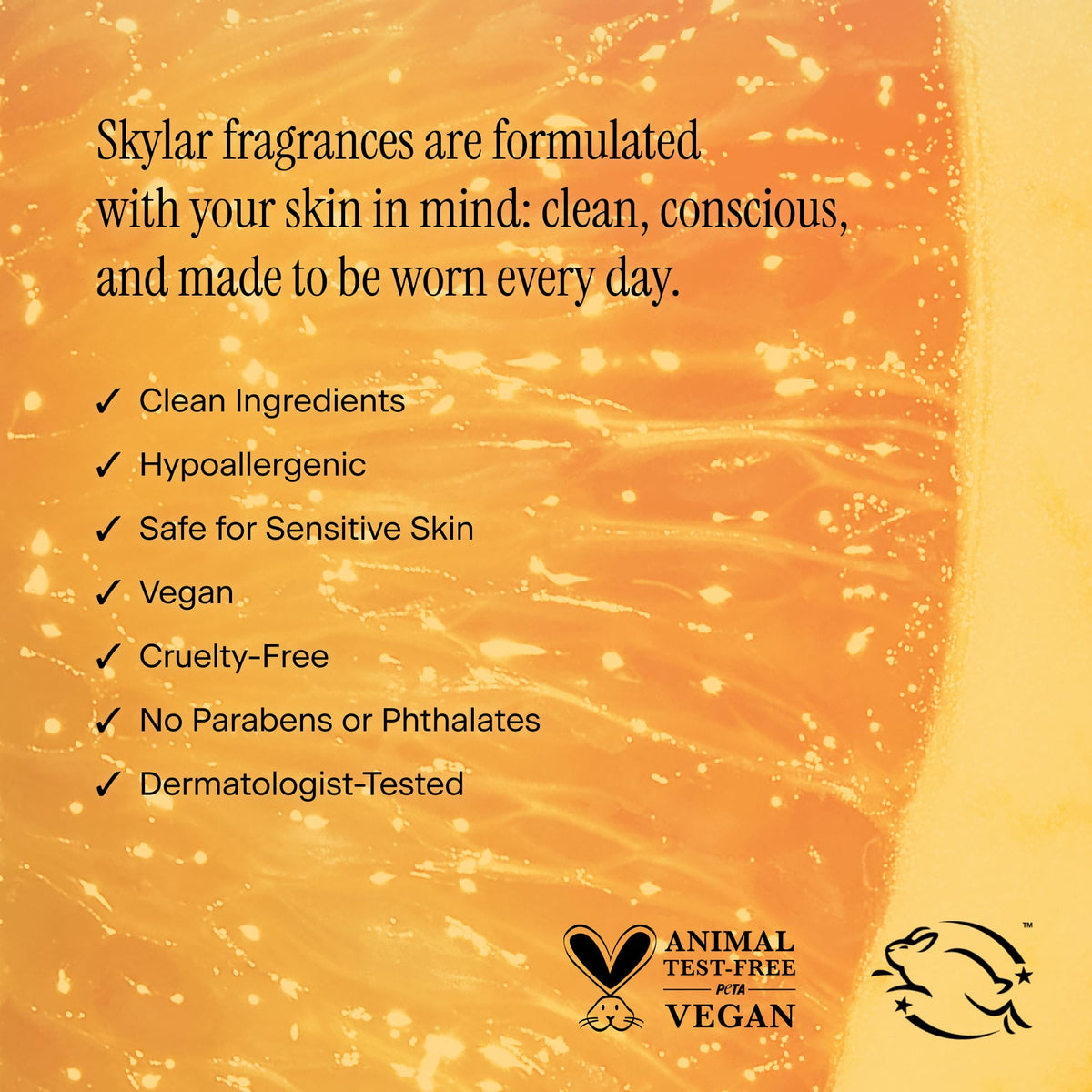 Skylar Capri Summer heart notes Neroli and Muguet create a floral core.