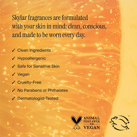 Skylar Capri Summer heart notes Neroli and Muguet create a floral core.