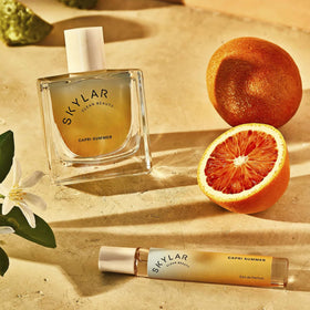 Skylar Capri Summer packaging highlights vegan, cruelty-free fragrance principles.
