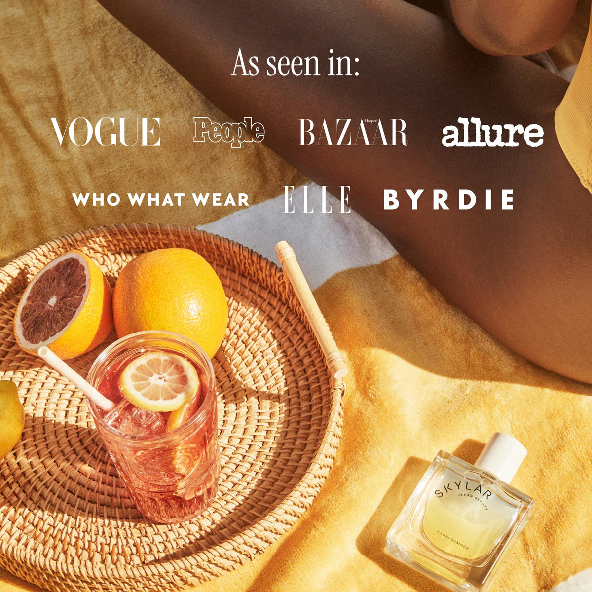 Skylar Capri Summer packaging communicates vegan, clean beauty values.