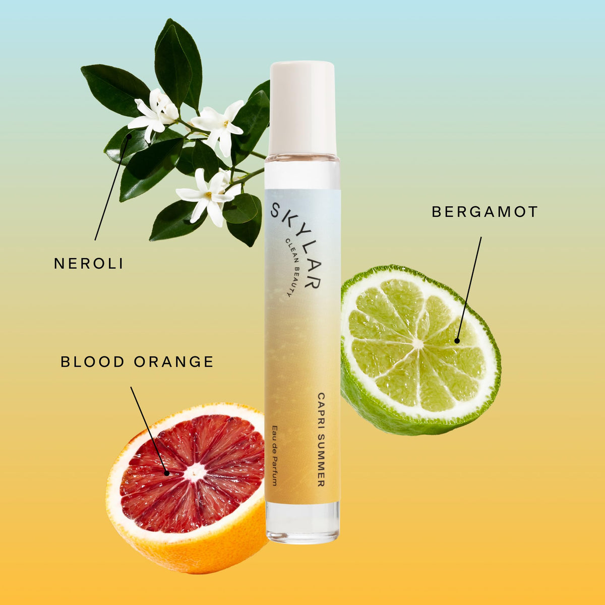 Skylar Capri Summer spray demonstrates an even mist for a refreshing aroma.