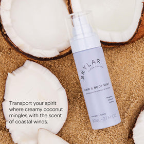 Close-up of Skylar Coconut Cove spray for quick refresh