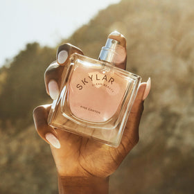 Skylar Pink Canyon bottle angled-shot, clear woody citrus profile