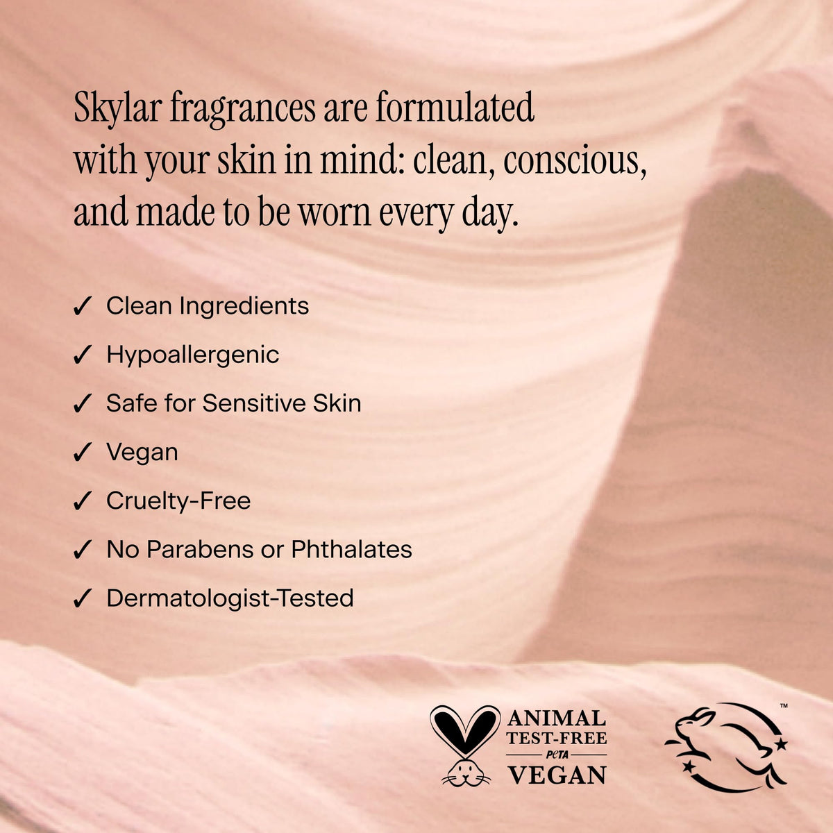 Skylar Pink Canyon wrist-application, easy reapplication for layering