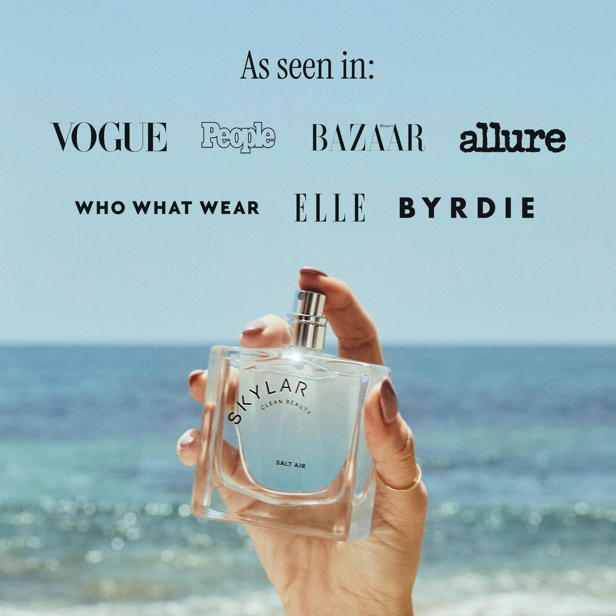 Skylar Salt Air packaging and bottle convey premium vegan-friendly choice.