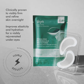Skyn ICELAND patches applied under-eye for overnight soothing nourishment