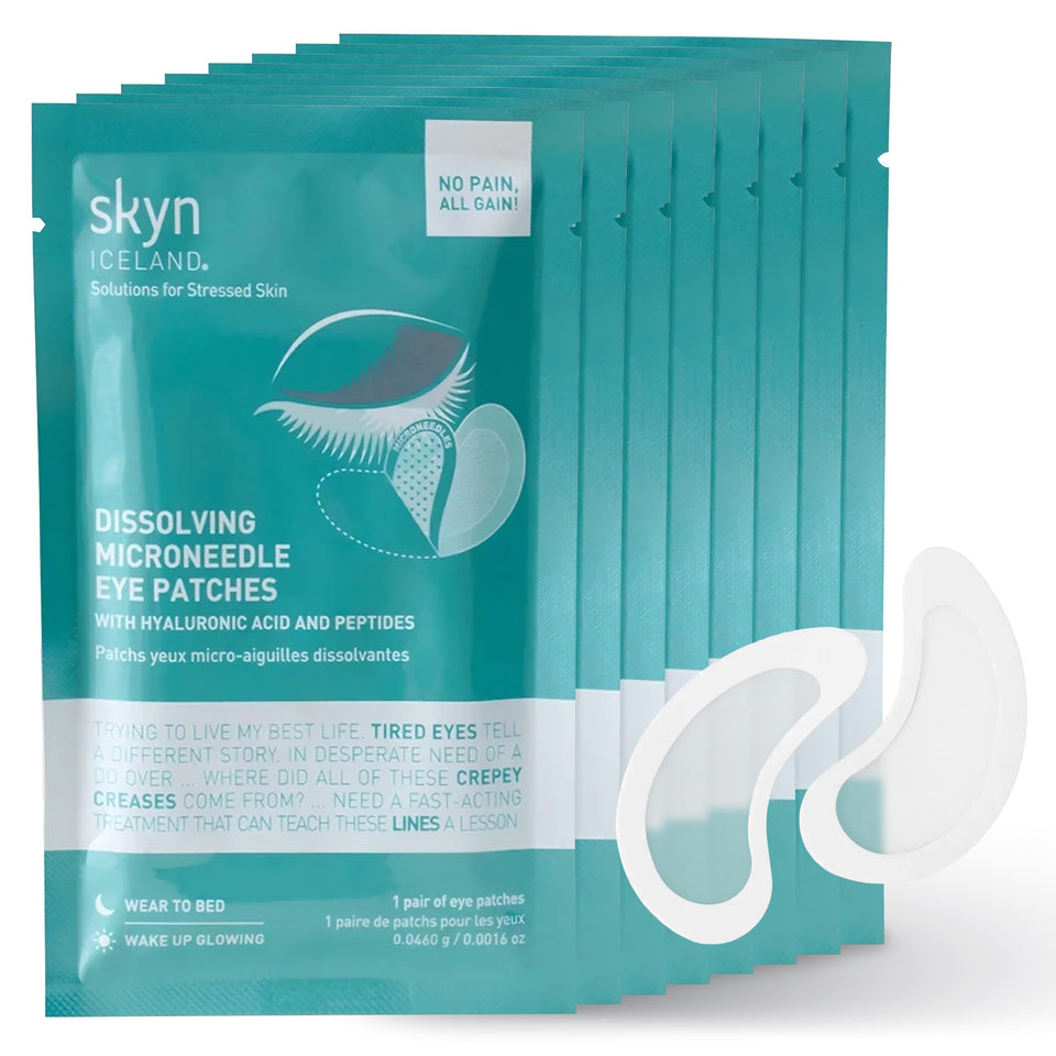 Skyn ICELAND box of dissolving microneedle under-eye patches for easy at-home use