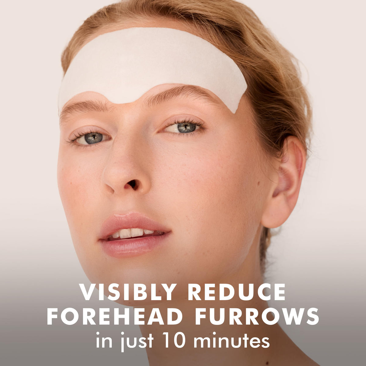 Skyn ICELAND patch with peptides for firmer, lifted forehead look.