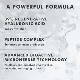 Hyaluronic acid and peptides formula highlight on product