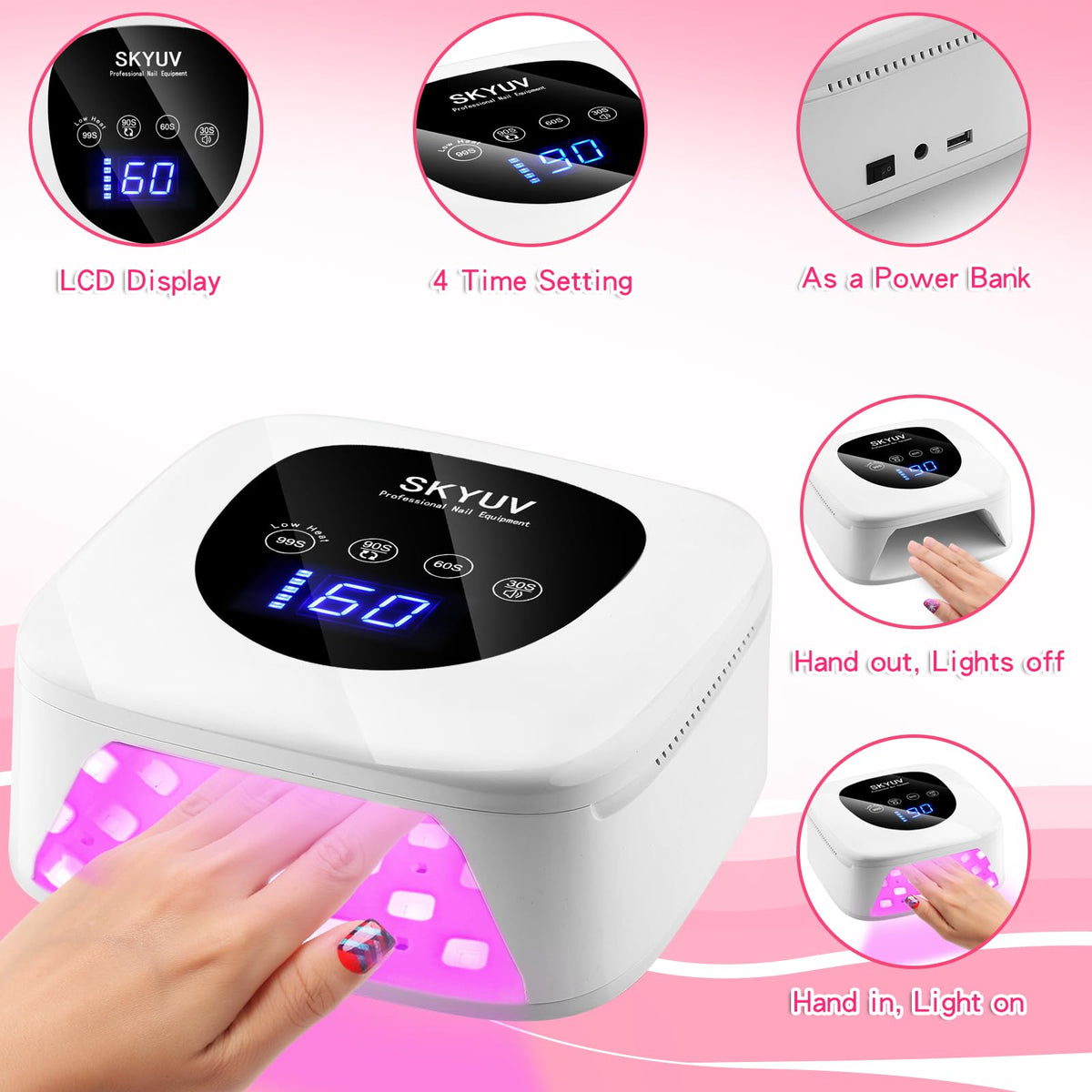 SKYUV detachable-base design for simple cleaning and setup.